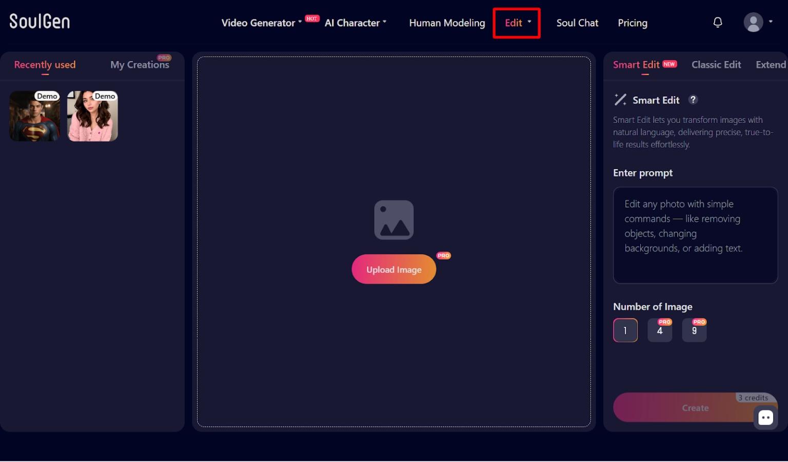 SoulGen Smart Image Edit Feature