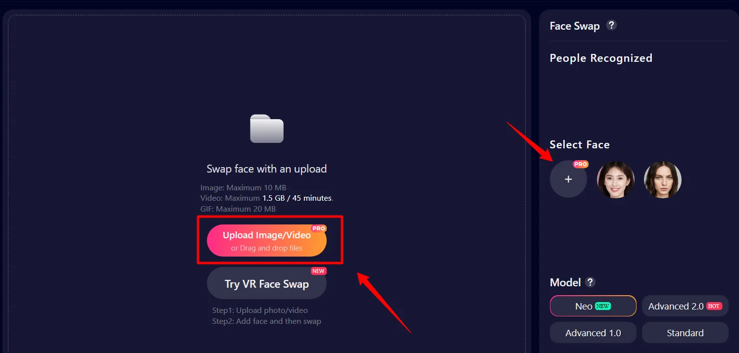 Upload Reference Image to Create Face Swap Character