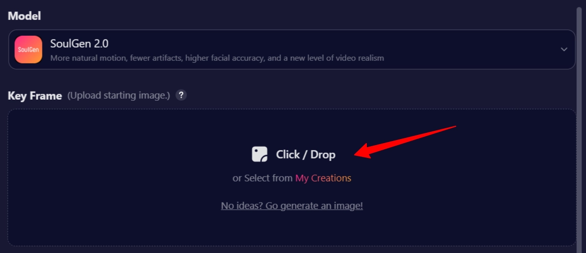 Upload or Choose SoulGen image